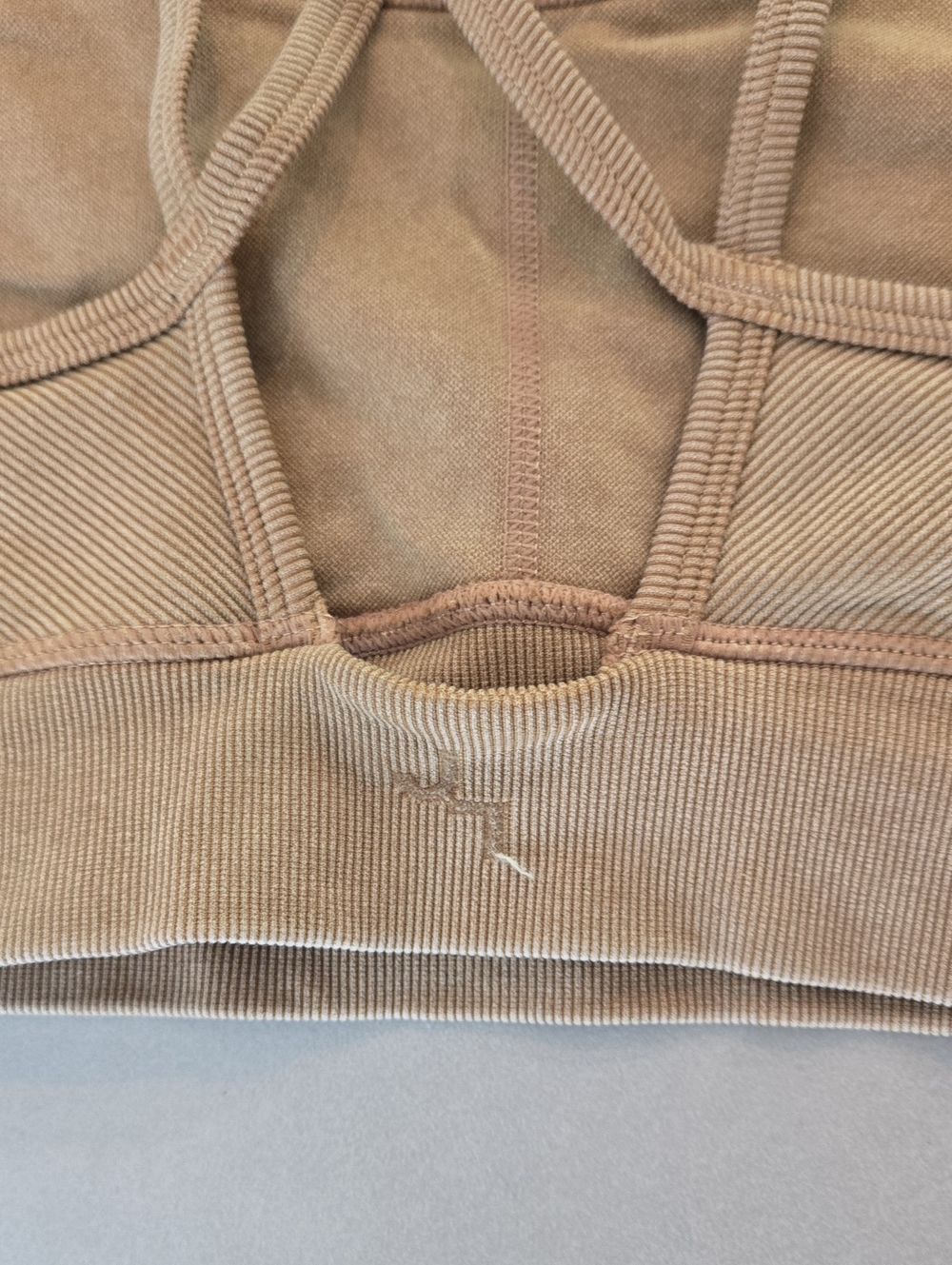 JoyLab Ribbed Strappy Sports Bra In Tan Size M - Picture 4 of 5